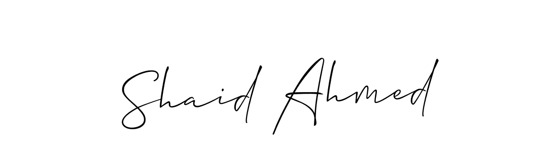 Also we have Shaid Ahmed name is the best signature style. Create professional handwritten signature collection using Allison_Script autograph style. Shaid Ahmed signature style 2 images and pictures png