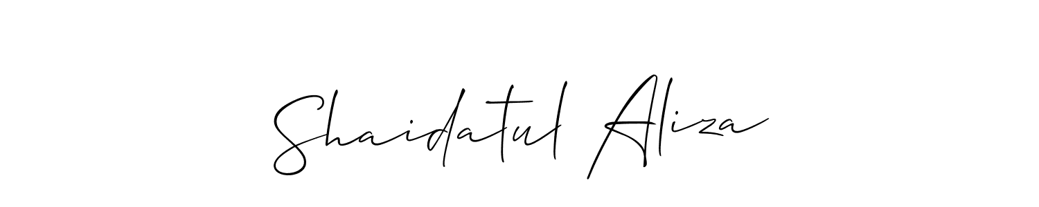 Create a beautiful signature design for name Shaidatul Aliza. With this signature (Allison_Script) fonts, you can make a handwritten signature for free. Shaidatul Aliza signature style 2 images and pictures png