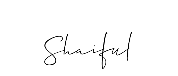 Design your own signature with our free online signature maker. With this signature software, you can create a handwritten (Allison_Script) signature for name Shaiful. Shaiful signature style 2 images and pictures png