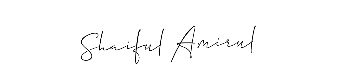 How to make Shaiful Amirul name signature. Use Allison_Script style for creating short signs online. This is the latest handwritten sign. Shaiful Amirul signature style 2 images and pictures png