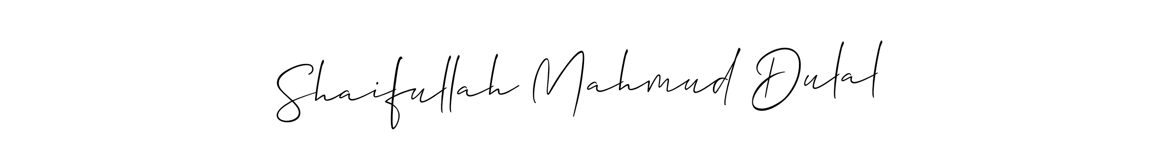 Create a beautiful signature design for name Shaifullah Mahmud Dulal. With this signature (Allison_Script) fonts, you can make a handwritten signature for free. Shaifullah Mahmud Dulal signature style 2 images and pictures png