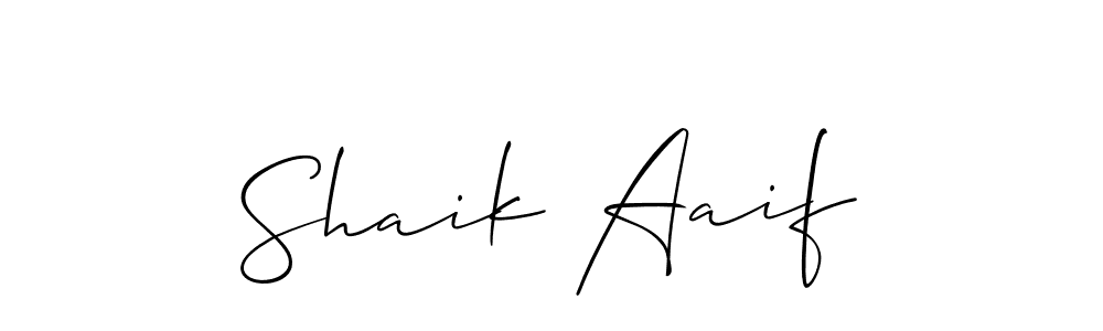 Create a beautiful signature design for name Shaik Aaif. With this signature (Allison_Script) fonts, you can make a handwritten signature for free. Shaik Aaif signature style 2 images and pictures png