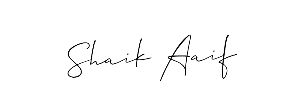 Allison_Script is a professional signature style that is perfect for those who want to add a touch of class to their signature. It is also a great choice for those who want to make their signature more unique. Get Shaik Aaif name to fancy signature for free. Shaik Aaif signature style 2 images and pictures png