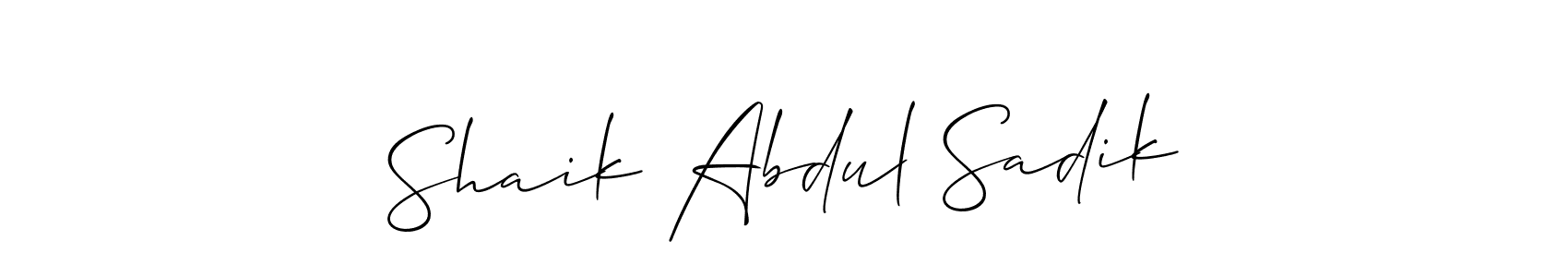 You can use this online signature creator to create a handwritten signature for the name Shaik Abdul Sadik. This is the best online autograph maker. Shaik Abdul Sadik signature style 2 images and pictures png