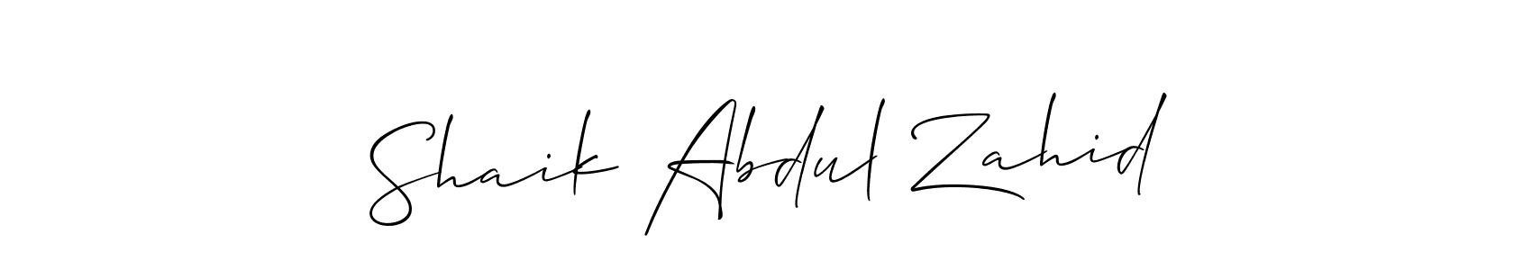 Shaik Abdul Zahid stylish signature style. Best Handwritten Sign (Allison_Script) for my name. Handwritten Signature Collection Ideas for my name Shaik Abdul Zahid. Shaik Abdul Zahid signature style 2 images and pictures png