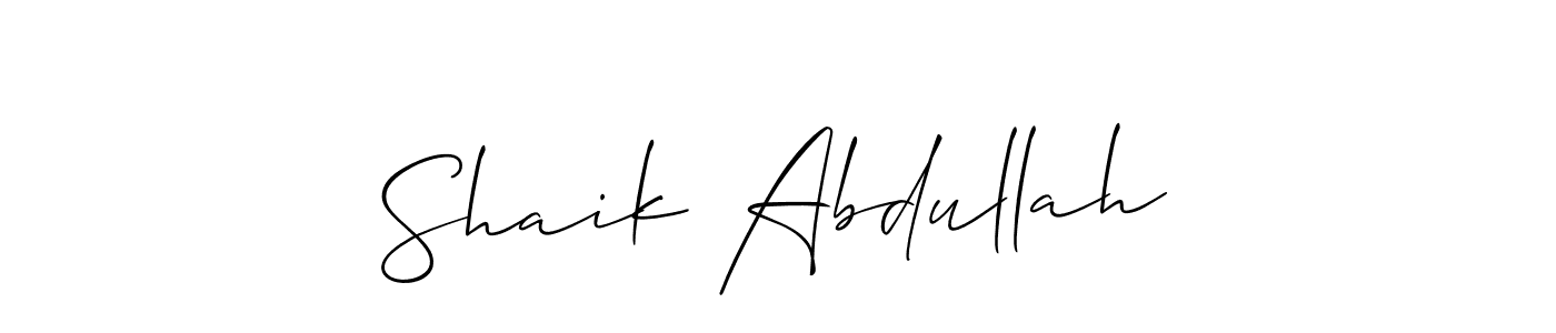 It looks lik you need a new signature style for name Shaik Abdullah. Design unique handwritten (Allison_Script) signature with our free signature maker in just a few clicks. Shaik Abdullah signature style 2 images and pictures png