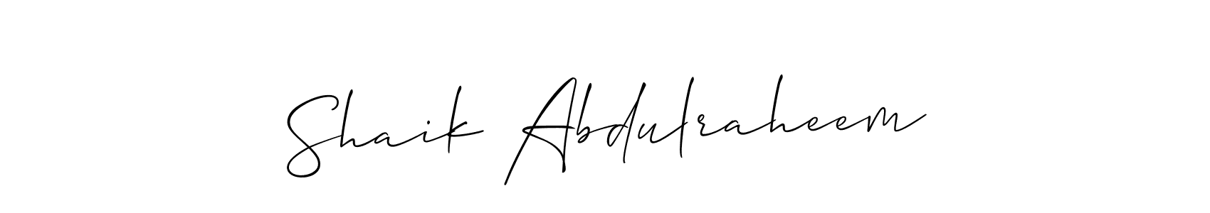 Once you've used our free online signature maker to create your best signature Allison_Script style, it's time to enjoy all of the benefits that Shaik Abdulraheem name signing documents. Shaik Abdulraheem signature style 2 images and pictures png