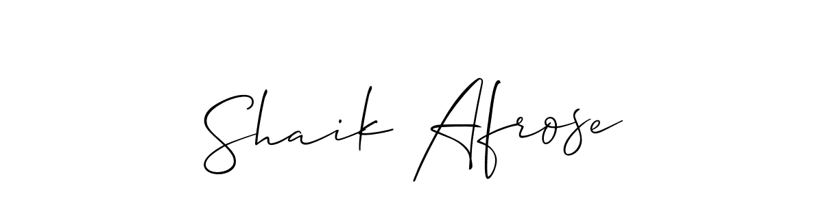 Make a short Shaik Afrose signature style. Manage your documents anywhere anytime using Allison_Script. Create and add eSignatures, submit forms, share and send files easily. Shaik Afrose signature style 2 images and pictures png