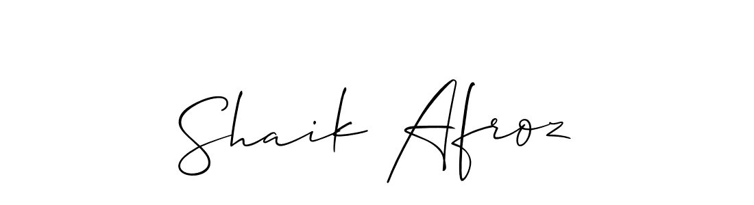 The best way (Allison_Script) to make a short signature is to pick only two or three words in your name. The name Shaik Afroz include a total of six letters. For converting this name. Shaik Afroz signature style 2 images and pictures png