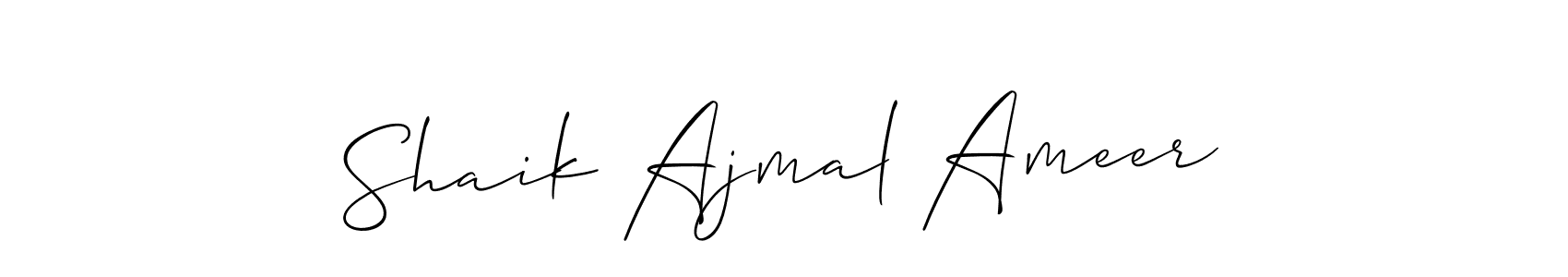 It looks lik you need a new signature style for name Shaik Ajmal Ameer. Design unique handwritten (Allison_Script) signature with our free signature maker in just a few clicks. Shaik Ajmal Ameer signature style 2 images and pictures png