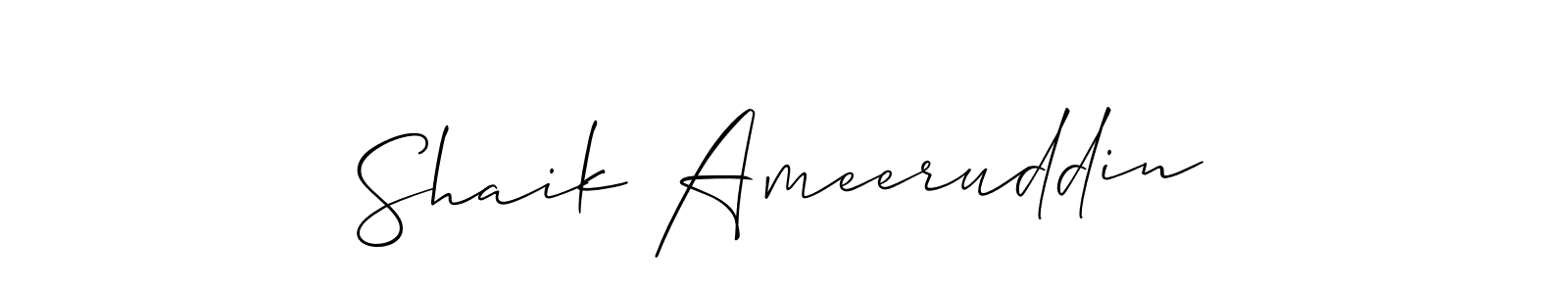 How to make Shaik Ameeruddin name signature. Use Allison_Script style for creating short signs online. This is the latest handwritten sign. Shaik Ameeruddin signature style 2 images and pictures png