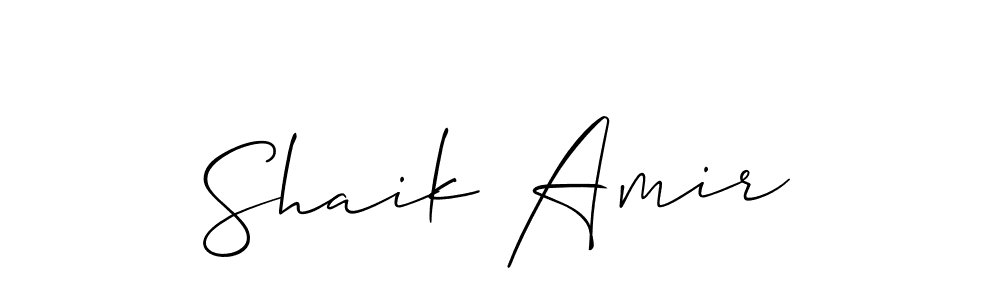 if you are searching for the best signature style for your name Shaik Amir. so please give up your signature search. here we have designed multiple signature styles  using Allison_Script. Shaik Amir signature style 2 images and pictures png