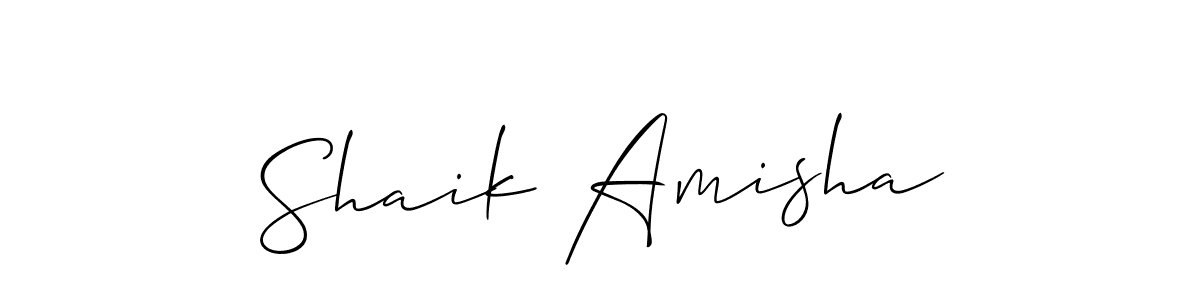 Make a beautiful signature design for name Shaik Amisha. With this signature (Allison_Script) style, you can create a handwritten signature for free. Shaik Amisha signature style 2 images and pictures png