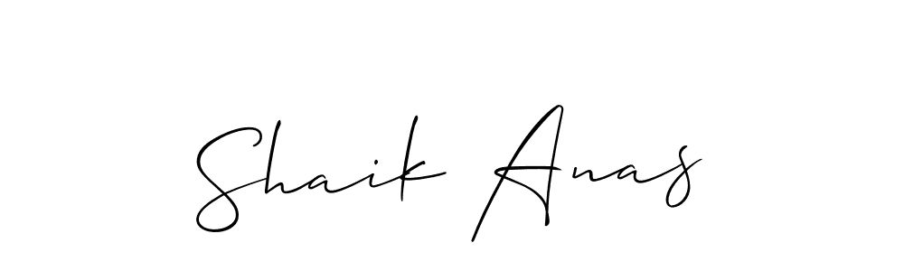 Create a beautiful signature design for name Shaik Anas. With this signature (Allison_Script) fonts, you can make a handwritten signature for free. Shaik Anas signature style 2 images and pictures png