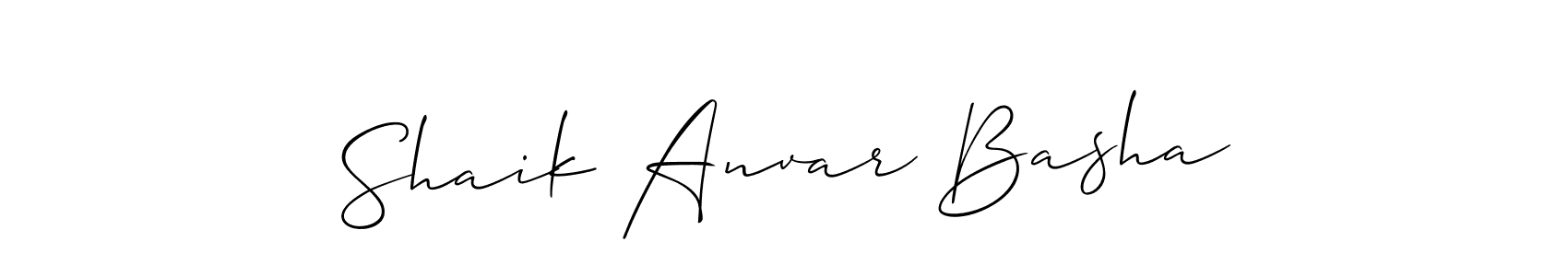 Make a beautiful signature design for name Shaik Anvar Basha. With this signature (Allison_Script) style, you can create a handwritten signature for free. Shaik Anvar Basha signature style 2 images and pictures png