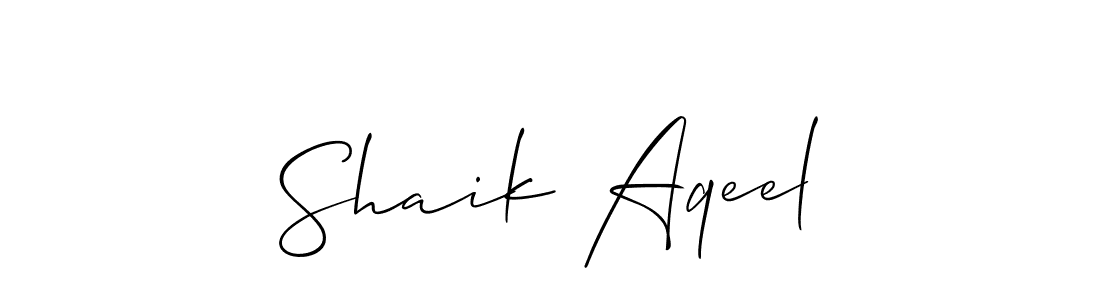 This is the best signature style for the Shaik Aqeel name. Also you like these signature font (Allison_Script). Mix name signature. Shaik Aqeel signature style 2 images and pictures png