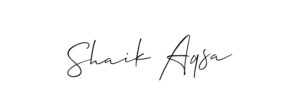 Shaik Aqsa stylish signature style. Best Handwritten Sign (Allison_Script) for my name. Handwritten Signature Collection Ideas for my name Shaik Aqsa. Shaik Aqsa signature style 2 images and pictures png