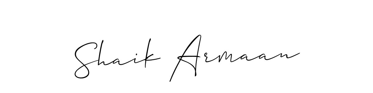 You should practise on your own different ways (Allison_Script) to write your name (Shaik Armaan) in signature. don't let someone else do it for you. Shaik Armaan signature style 2 images and pictures png
