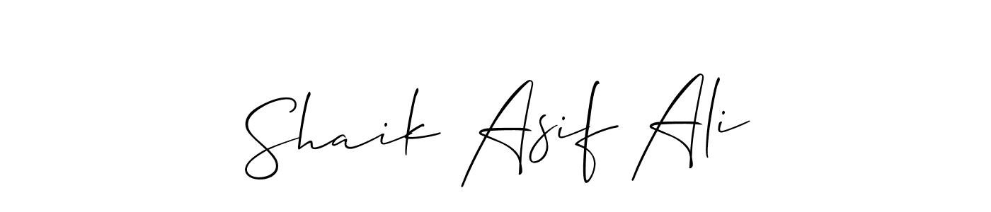 Make a short Shaik Asif Ali signature style. Manage your documents anywhere anytime using Allison_Script. Create and add eSignatures, submit forms, share and send files easily. Shaik Asif Ali signature style 2 images and pictures png