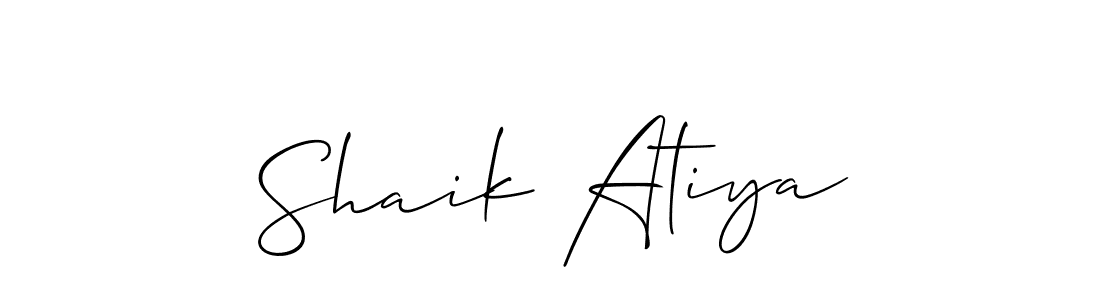 Also You can easily find your signature by using the search form. We will create Shaik Atiya name handwritten signature images for you free of cost using Allison_Script sign style. Shaik Atiya signature style 2 images and pictures png