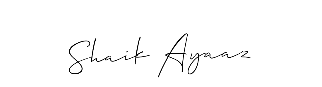 You should practise on your own different ways (Allison_Script) to write your name (Shaik Ayaaz) in signature. don't let someone else do it for you. Shaik Ayaaz signature style 2 images and pictures png