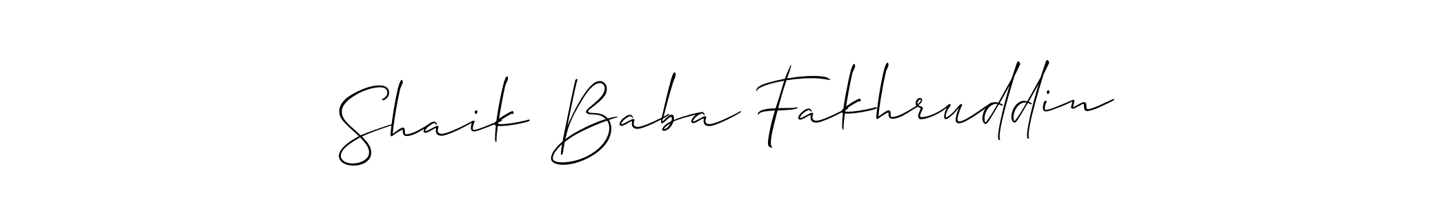 You should practise on your own different ways (Allison_Script) to write your name (Shaik Baba Fakhruddin) in signature. don't let someone else do it for you. Shaik Baba Fakhruddin signature style 2 images and pictures png