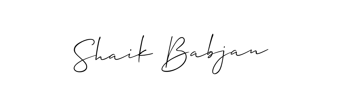 Design your own signature with our free online signature maker. With this signature software, you can create a handwritten (Allison_Script) signature for name Shaik Babjan. Shaik Babjan signature style 2 images and pictures png