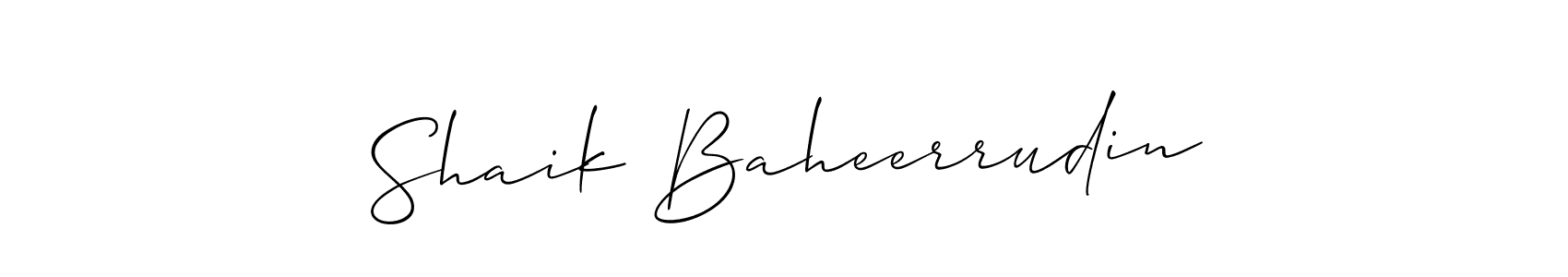 Also You can easily find your signature by using the search form. We will create Shaik Baheerrudin name handwritten signature images for you free of cost using Allison_Script sign style. Shaik Baheerrudin signature style 2 images and pictures png