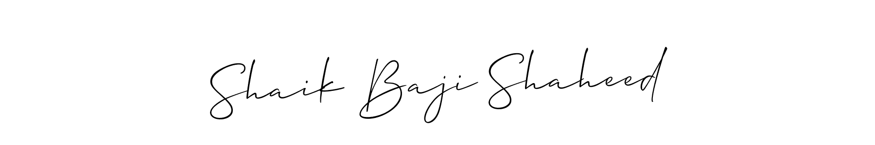 How to make Shaik Baji Shaheed name signature. Use Allison_Script style for creating short signs online. This is the latest handwritten sign. Shaik Baji Shaheed signature style 2 images and pictures png