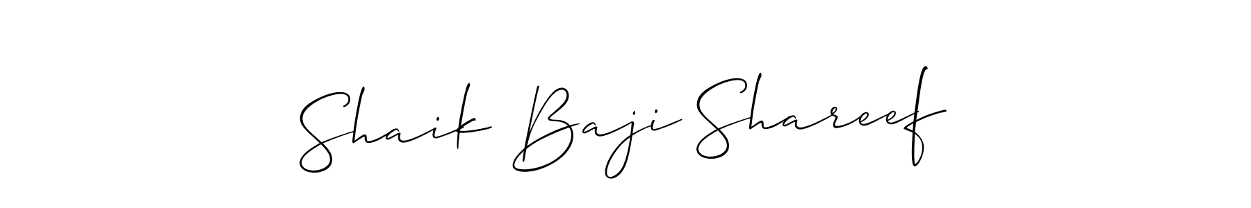 Similarly Allison_Script is the best handwritten signature design. Signature creator online .You can use it as an online autograph creator for name Shaik Baji Shareef. Shaik Baji Shareef signature style 2 images and pictures png