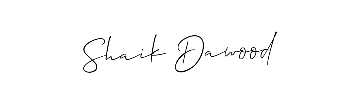 Make a short Shaik Dawood signature style. Manage your documents anywhere anytime using Allison_Script. Create and add eSignatures, submit forms, share and send files easily. Shaik Dawood signature style 2 images and pictures png