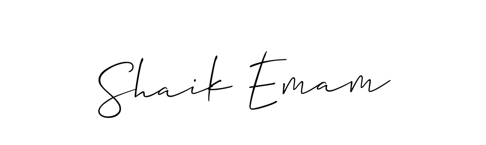 Allison_Script is a professional signature style that is perfect for those who want to add a touch of class to their signature. It is also a great choice for those who want to make their signature more unique. Get Shaik Emam name to fancy signature for free. Shaik Emam signature style 2 images and pictures png