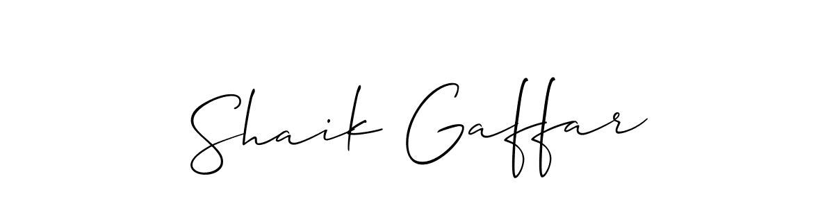 Create a beautiful signature design for name Shaik Gaffar. With this signature (Allison_Script) fonts, you can make a handwritten signature for free. Shaik Gaffar signature style 2 images and pictures png