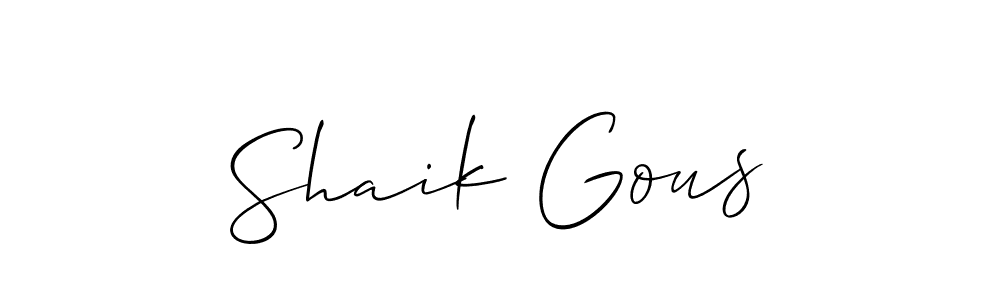 Also we have Shaik Gous name is the best signature style. Create professional handwritten signature collection using Allison_Script autograph style. Shaik Gous signature style 2 images and pictures png