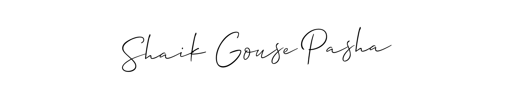 Make a beautiful signature design for name Shaik Gouse Pasha. With this signature (Allison_Script) style, you can create a handwritten signature for free. Shaik Gouse Pasha signature style 2 images and pictures png