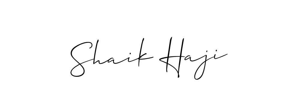 Also we have Shaik Haji name is the best signature style. Create professional handwritten signature collection using Allison_Script autograph style. Shaik Haji signature style 2 images and pictures png