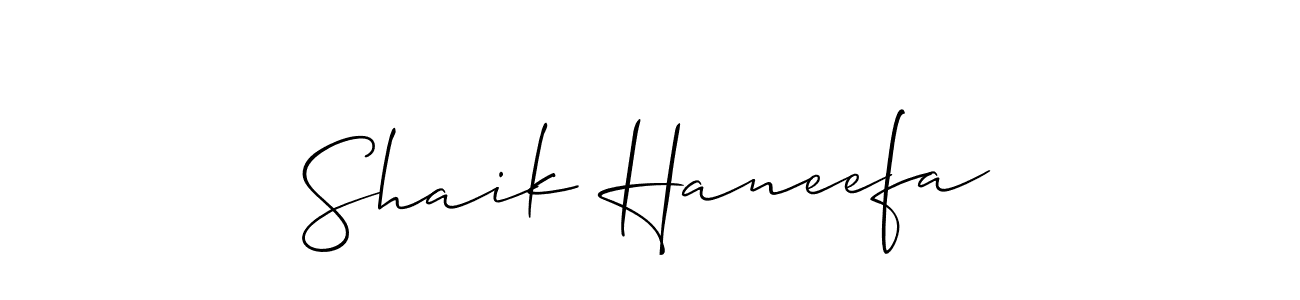 The best way (Allison_Script) to make a short signature is to pick only two or three words in your name. The name Shaik Haneefa include a total of six letters. For converting this name. Shaik Haneefa signature style 2 images and pictures png