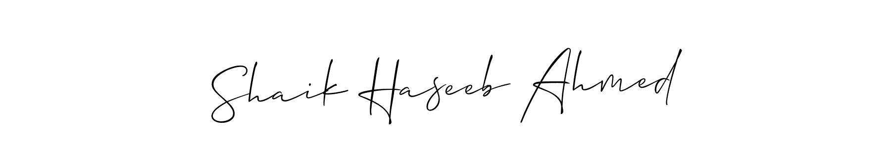 You can use this online signature creator to create a handwritten signature for the name Shaik Haseeb Ahmed. This is the best online autograph maker. Shaik Haseeb Ahmed signature style 2 images and pictures png