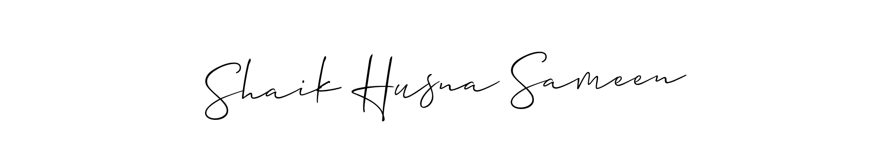 if you are searching for the best signature style for your name Shaik Husna Sameen. so please give up your signature search. here we have designed multiple signature styles  using Allison_Script. Shaik Husna Sameen signature style 2 images and pictures png