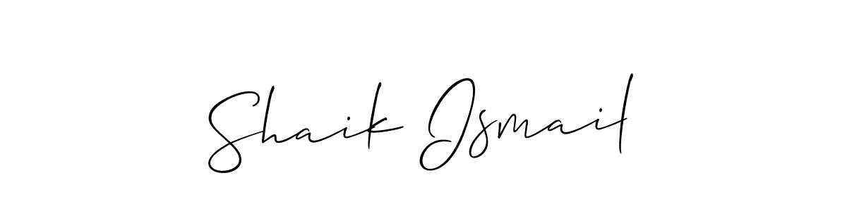 Make a short Shaik Ismail signature style. Manage your documents anywhere anytime using Allison_Script. Create and add eSignatures, submit forms, share and send files easily. Shaik Ismail signature style 2 images and pictures png