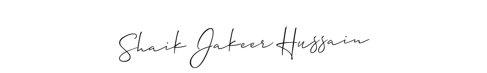 Also we have Shaik Jakeer Hussain name is the best signature style. Create professional handwritten signature collection using Allison_Script autograph style. Shaik Jakeer Hussain signature style 2 images and pictures png