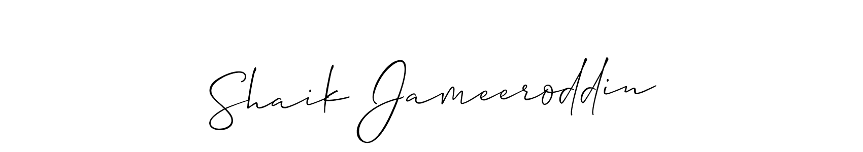 Create a beautiful signature design for name Shaik Jameeroddin. With this signature (Allison_Script) fonts, you can make a handwritten signature for free. Shaik Jameeroddin signature style 2 images and pictures png