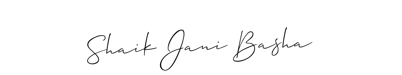 Create a beautiful signature design for name Shaik Jani Basha. With this signature (Allison_Script) fonts, you can make a handwritten signature for free. Shaik Jani Basha signature style 2 images and pictures png