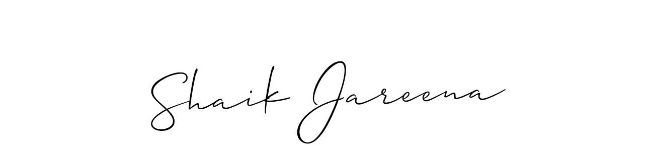 if you are searching for the best signature style for your name Shaik Jareena. so please give up your signature search. here we have designed multiple signature styles  using Allison_Script. Shaik Jareena signature style 2 images and pictures png