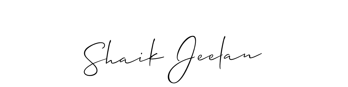 The best way (Allison_Script) to make a short signature is to pick only two or three words in your name. The name Shaik Jeelan include a total of six letters. For converting this name. Shaik Jeelan signature style 2 images and pictures png