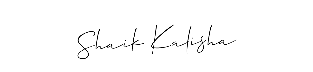 Design your own signature with our free online signature maker. With this signature software, you can create a handwritten (Allison_Script) signature for name Shaik Kalisha. Shaik Kalisha signature style 2 images and pictures png