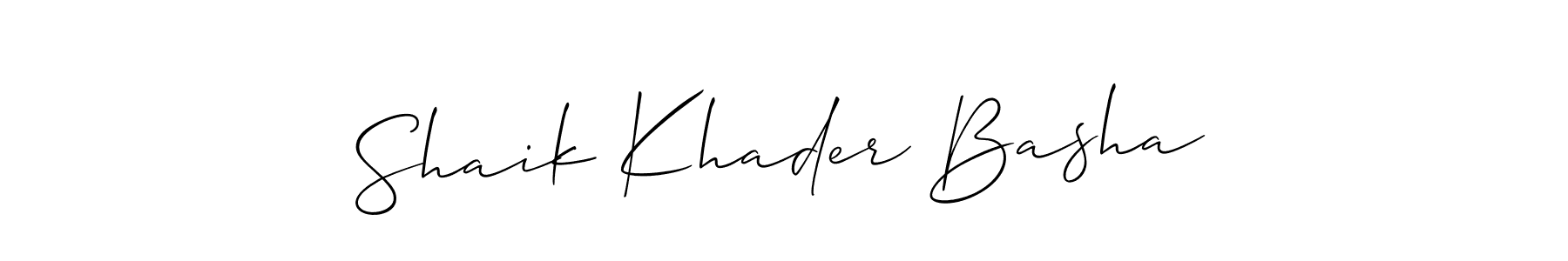if you are searching for the best signature style for your name Shaik Khader Basha. so please give up your signature search. here we have designed multiple signature styles  using Allison_Script. Shaik Khader Basha signature style 2 images and pictures png