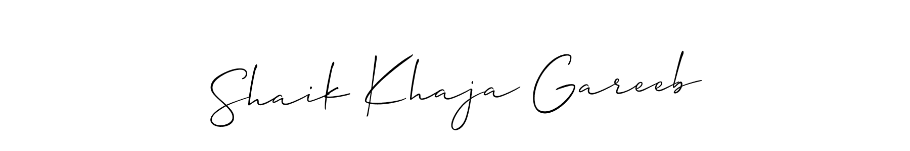 You can use this online signature creator to create a handwritten signature for the name Shaik Khaja Gareeb. This is the best online autograph maker. Shaik Khaja Gareeb signature style 2 images and pictures png
