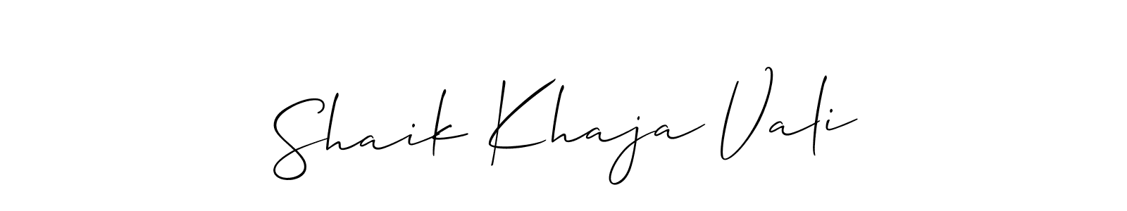 Design your own signature with our free online signature maker. With this signature software, you can create a handwritten (Allison_Script) signature for name Shaik Khaja Vali. Shaik Khaja Vali signature style 2 images and pictures png