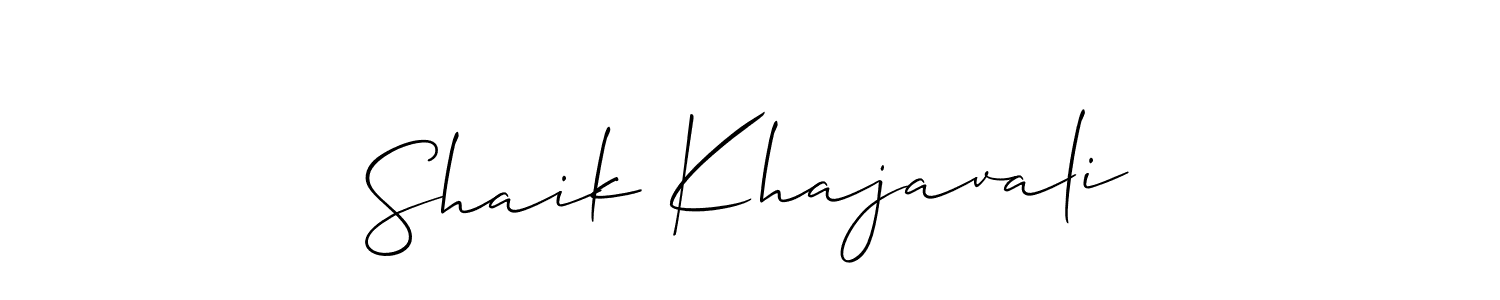 Create a beautiful signature design for name Shaik Khajavali. With this signature (Allison_Script) fonts, you can make a handwritten signature for free. Shaik Khajavali signature style 2 images and pictures png